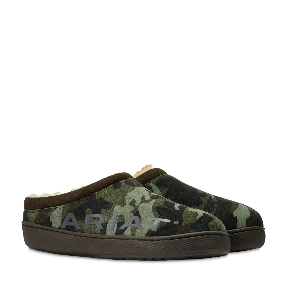 AriatĀ® Men's Logo Hooded Back Clog Slipper 10039068