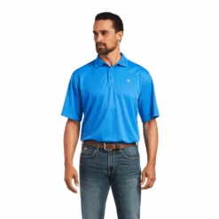 Ariat Men's Tek Aegean Blue Polo Shirt 10040650