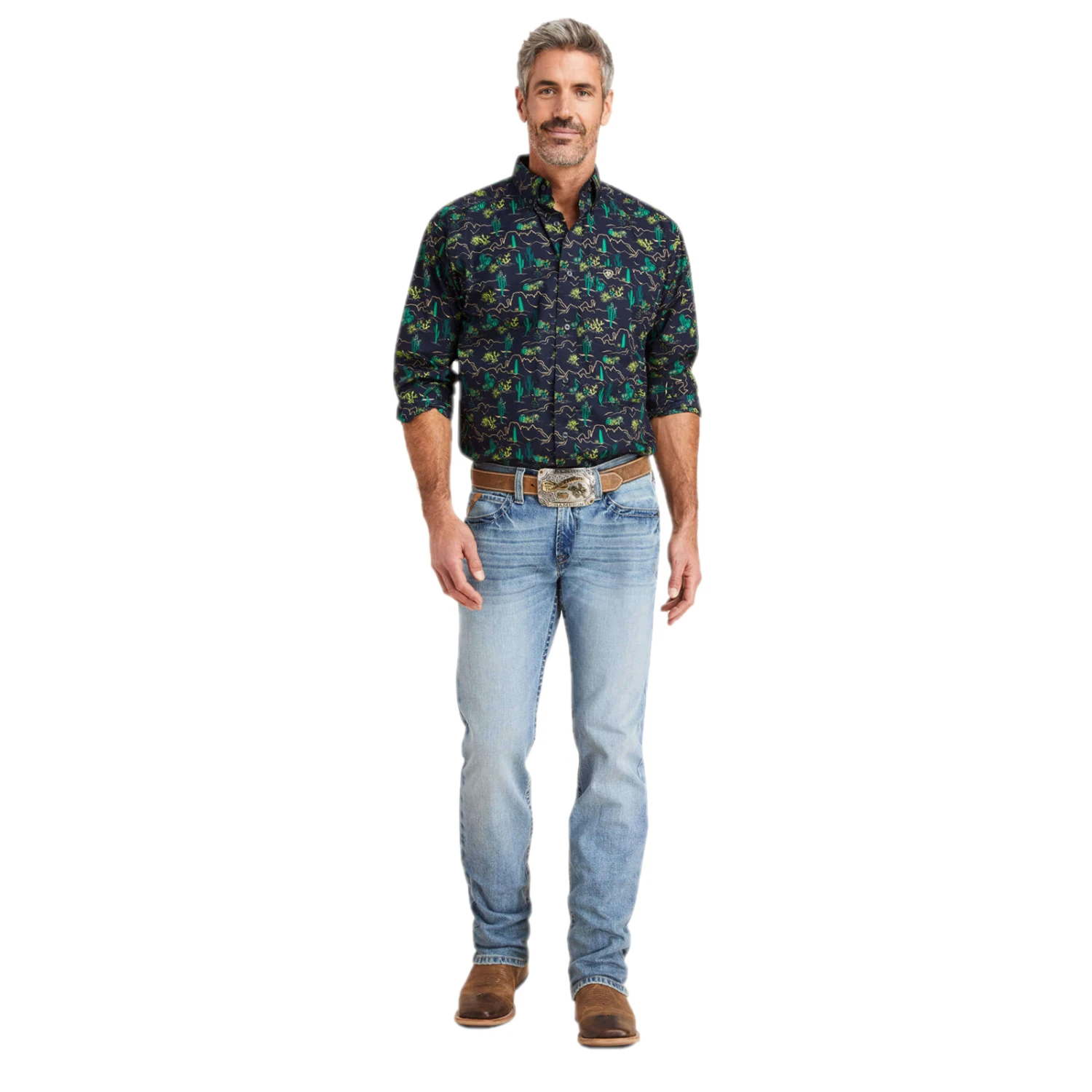 Ariat® Men's M7 Slim Fit Light Wash Straight Leg Jeans 10043187 - Image 6