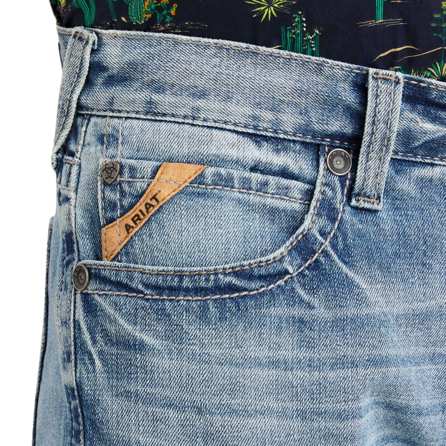 Ariat® Men's M7 Slim Fit Light Wash Straight Leg Jeans 10043187 - Image 4