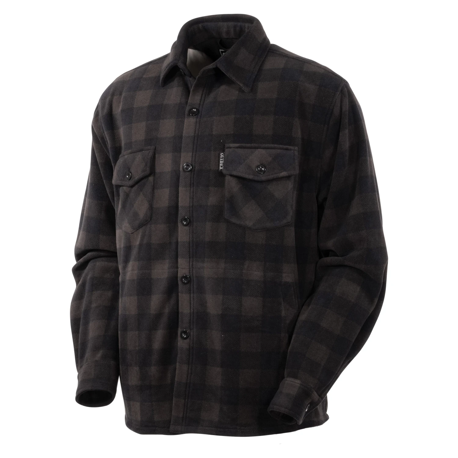 Outback Trading Company Men's Charcoal Plaid Big Shirt 4268-CHR - Image 2