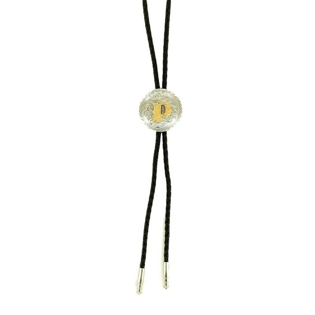 M&F Western Double S Men's Initialed Bolo Tie 22164 - Image 7