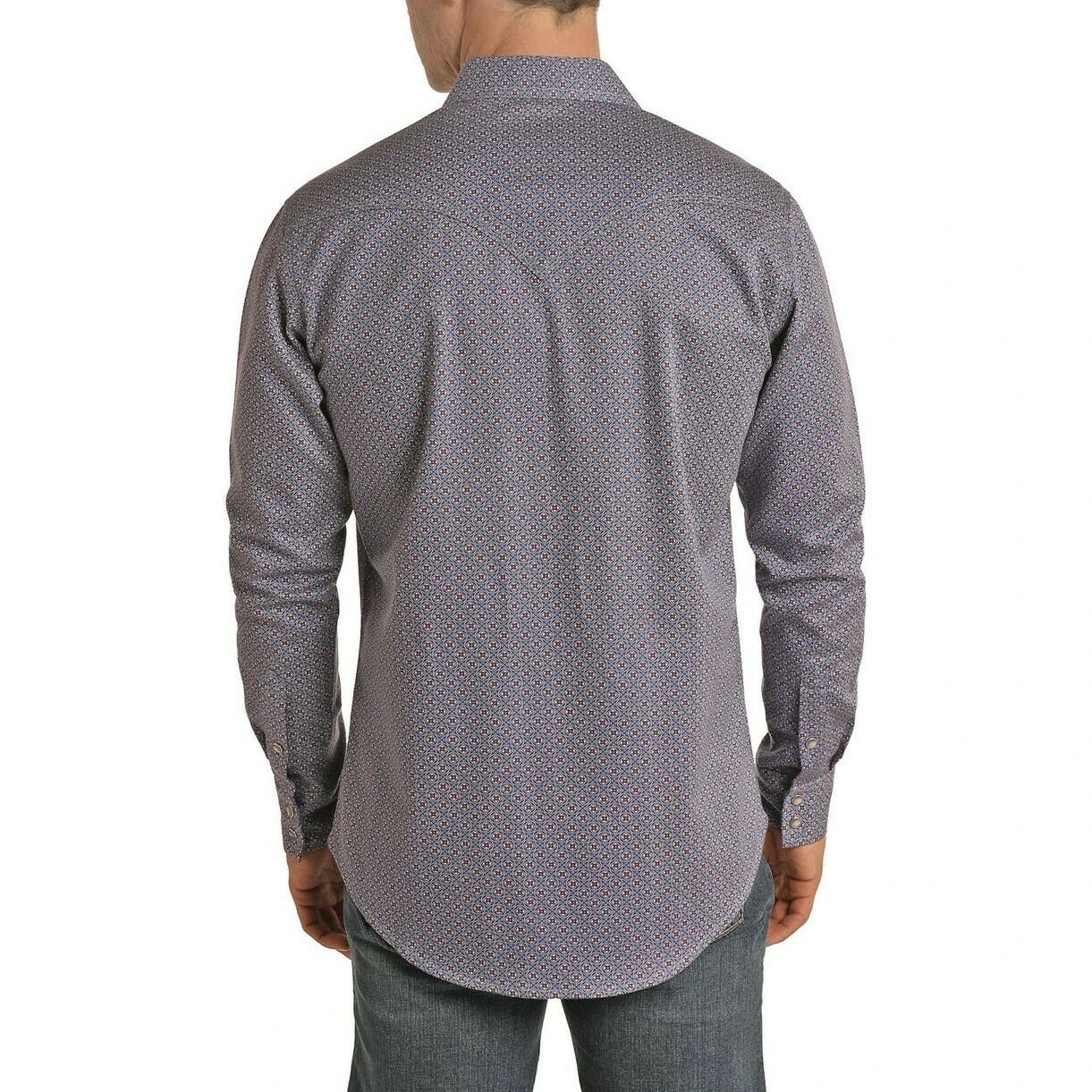 Rock & Roll Cowboy Men's Blue Fire Resistant Long Sleeve Shirt B2S6564 - Image 2