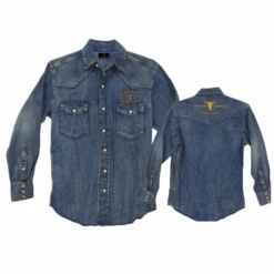 Changes® Yellowstone Men's Dutton Ranch Medium Wash Denim Snap Button Shirt 66-243-285