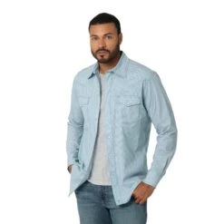 Wrangler® Men's 20X Competition Advanced Comfort Teal Shirt 112318882