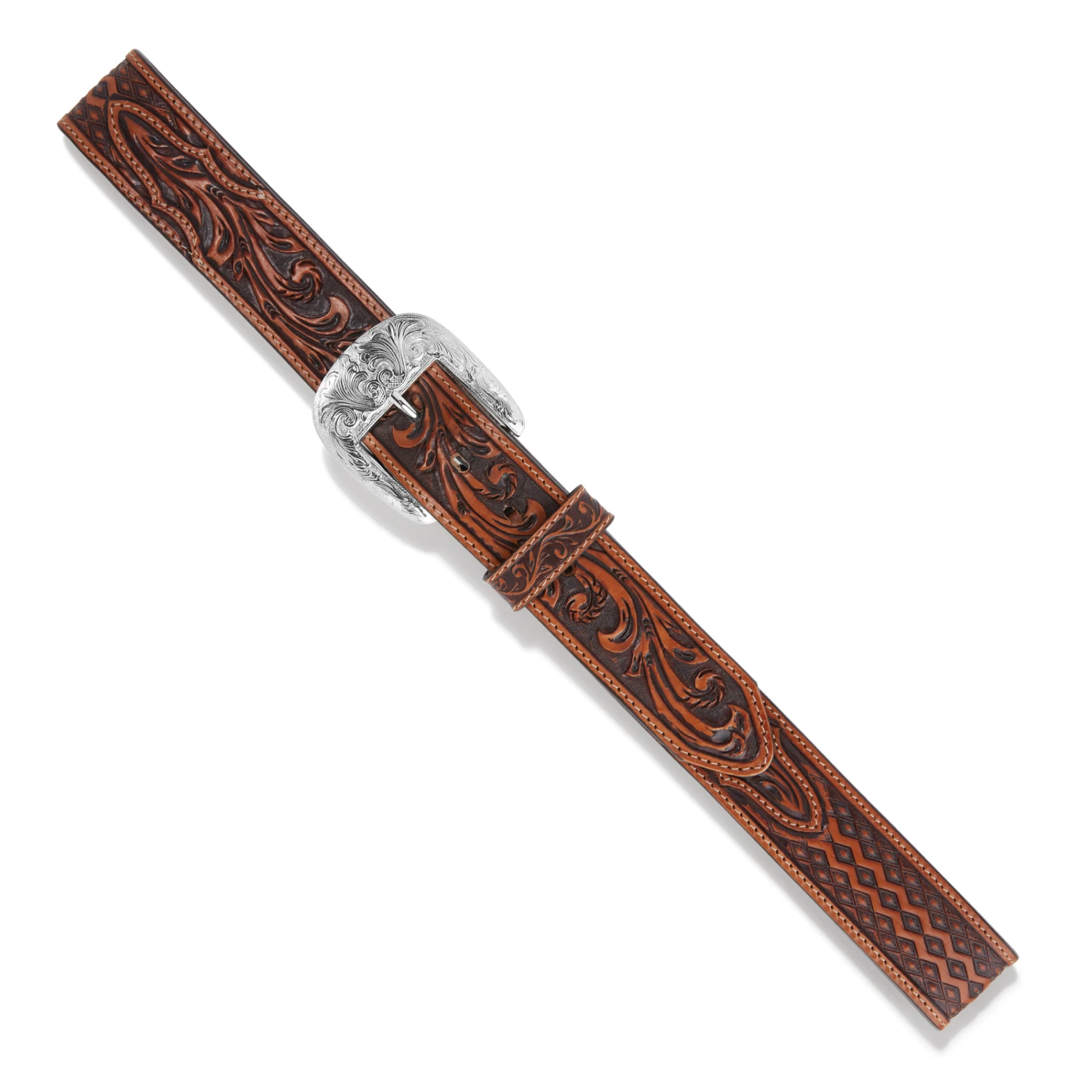 Brighton® Men's Diamond Road Tan Leather Belt C14074 - Image 3