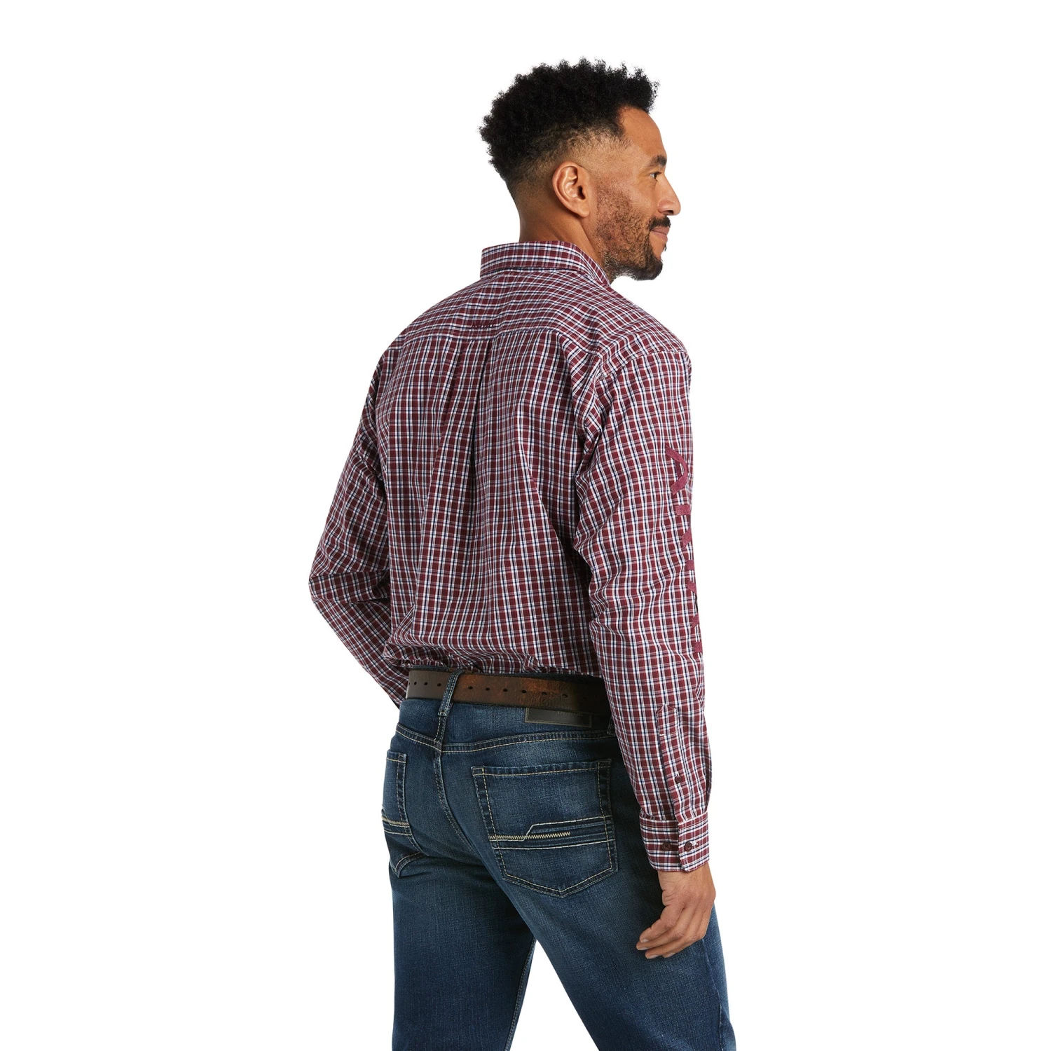 Ariat Men's Team Waylen Pomegranate Button Down Shirt 10038082 - Image 4