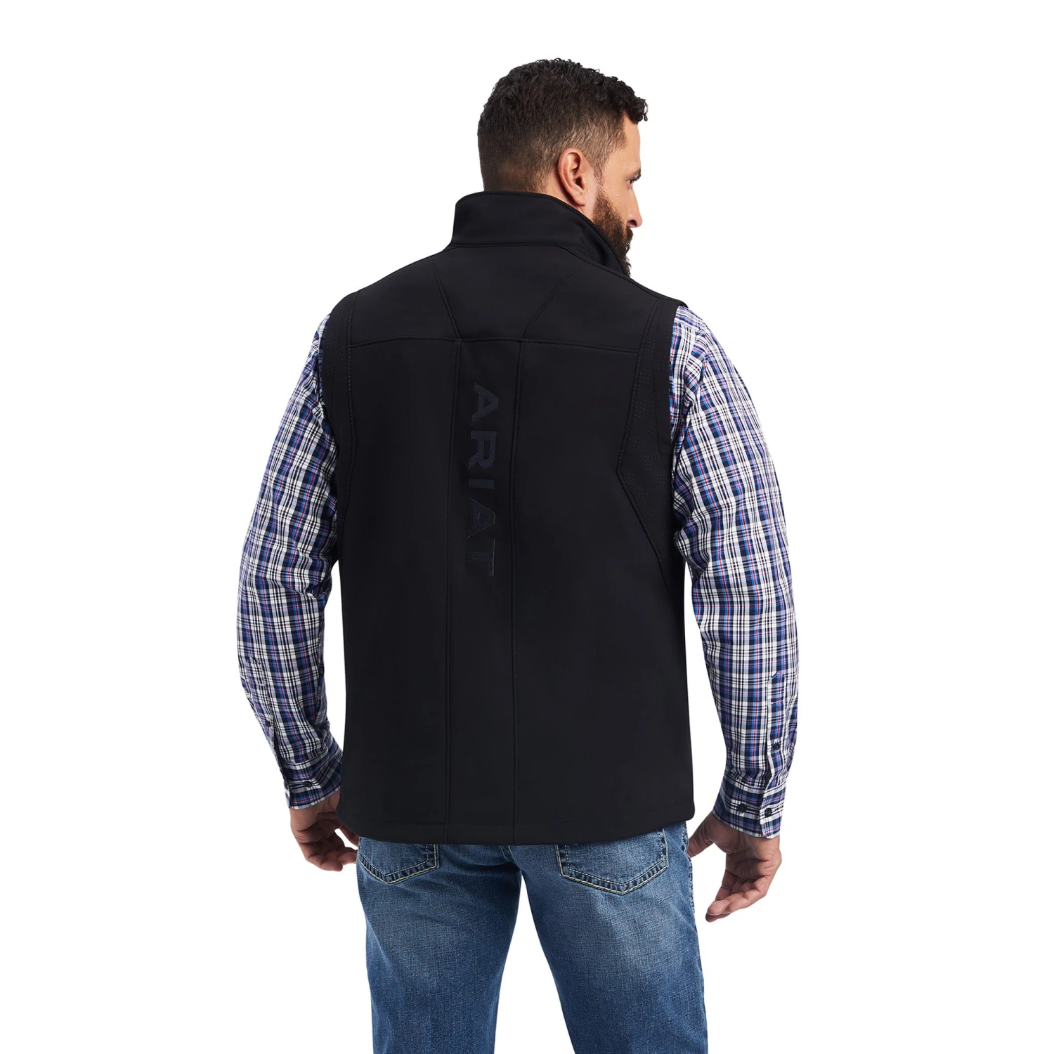 Ariat Men's Vernon Vent Black And Grey Softshell Vest 10038498 - Image 3