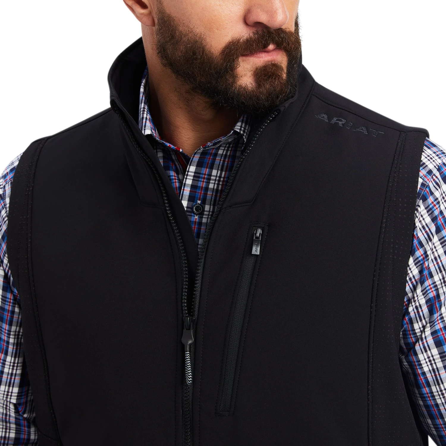 Ariat Men's Vernon Vent Black And Grey Softshell Vest 10038498 - Image 2