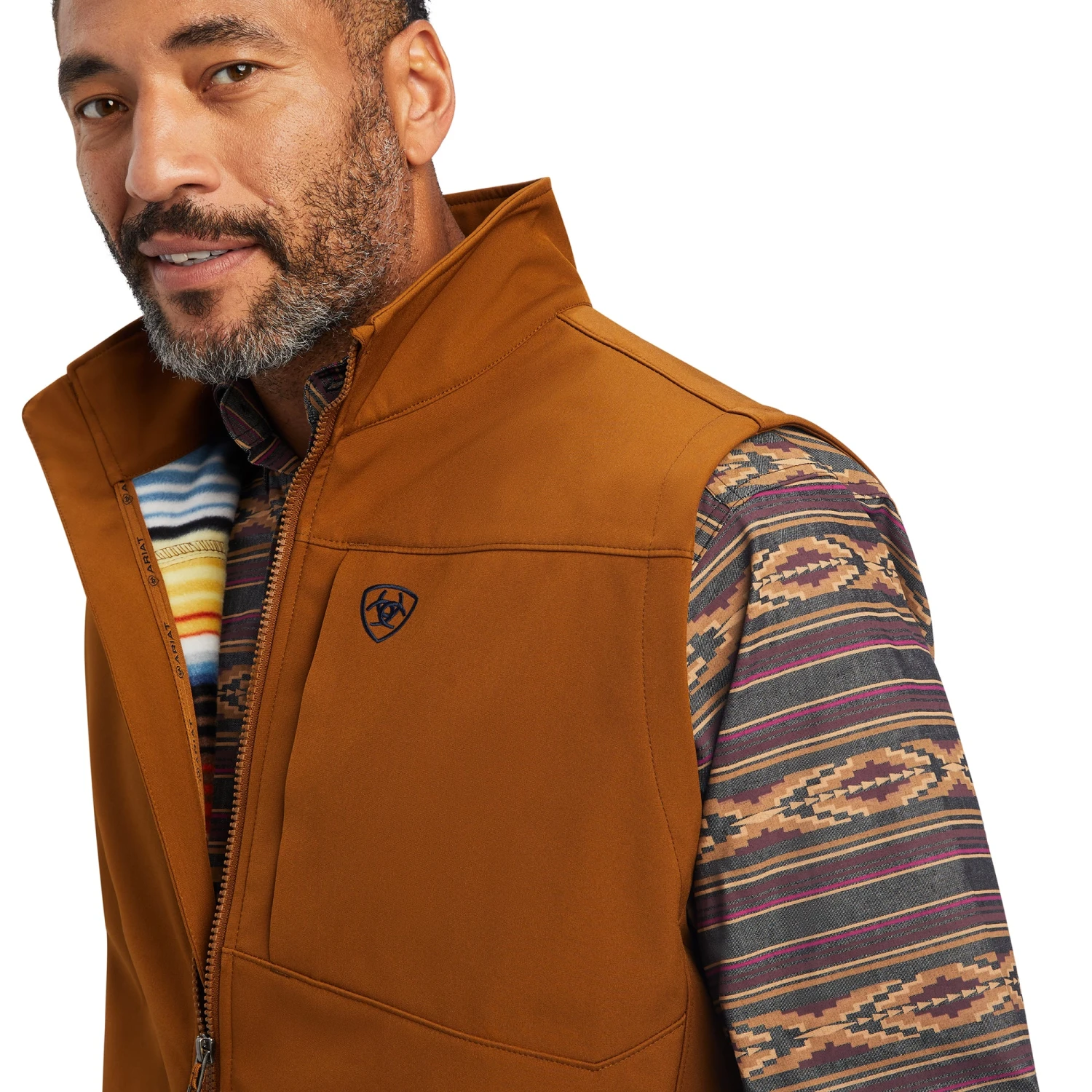 Ariat® Men's Logo 2.0 Chestnut Softshell Vest 10041620 - Image 3