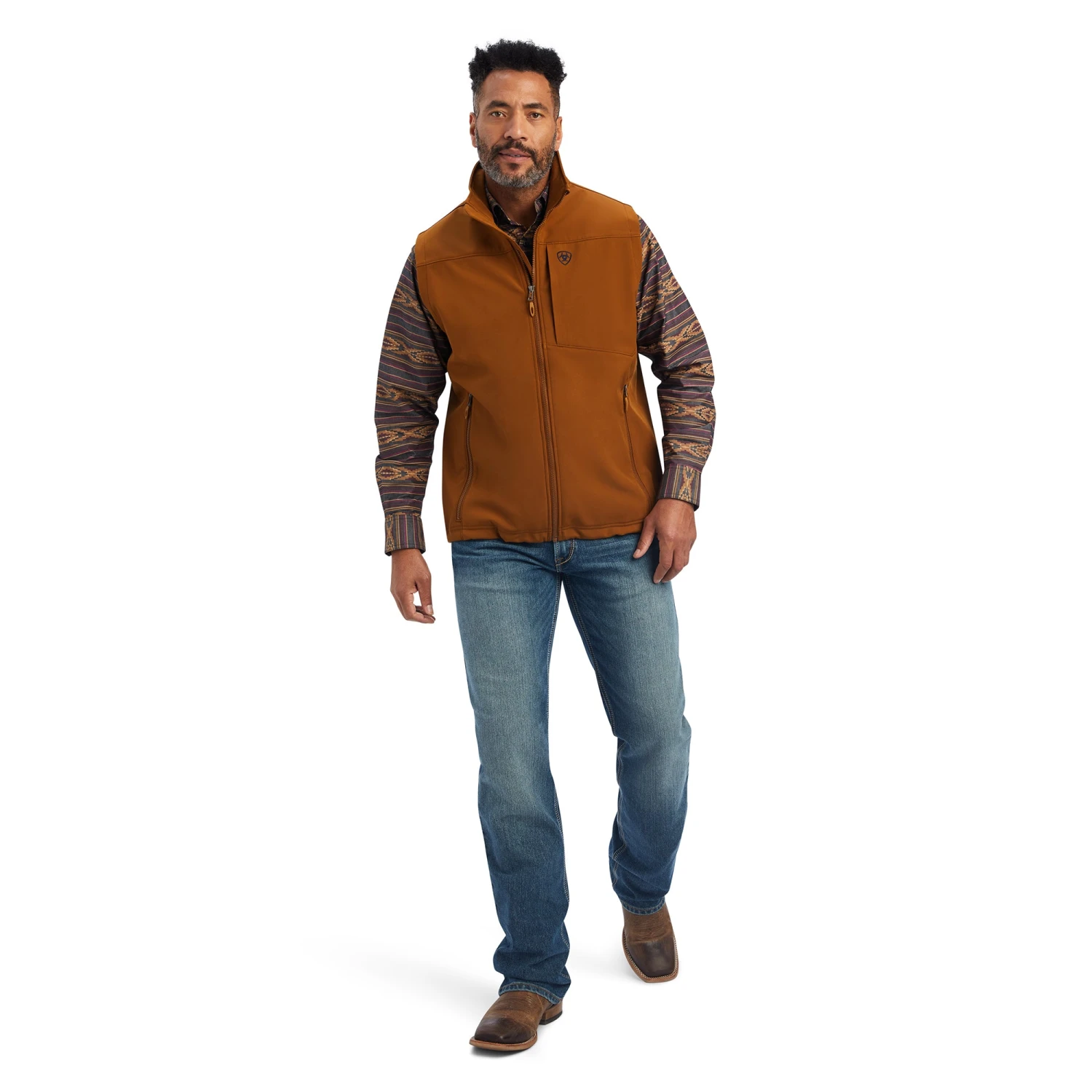Ariat® Men's Logo 2.0 Chestnut Softshell Vest 10041620 - Image 4
