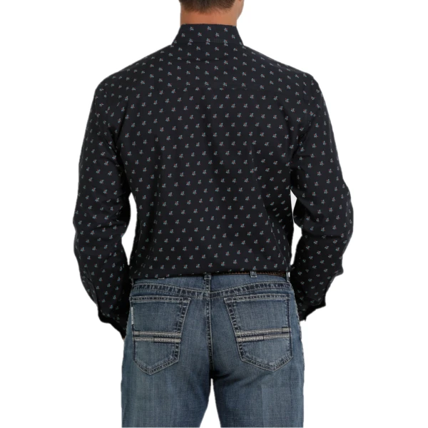 Cinch® Men's Navy Printed Long Sleeve Button Down Shirt MTW1347045 - Image 2