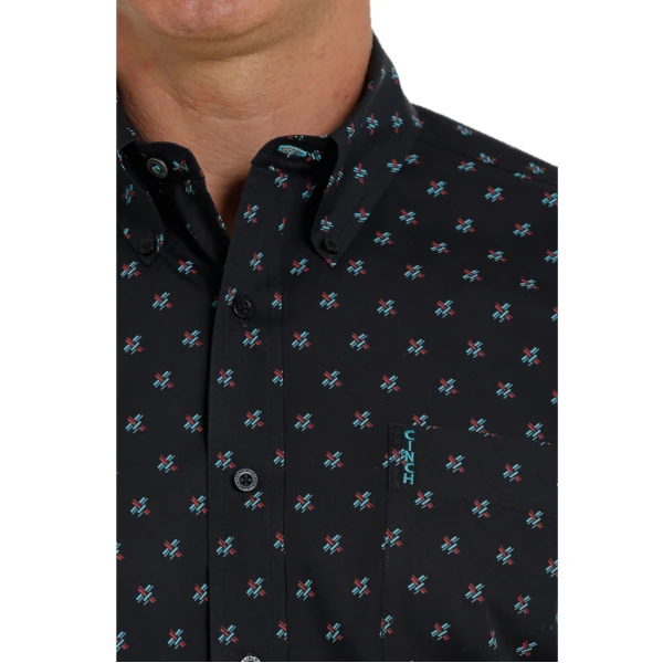Cinch® Men's Navy Printed Long Sleeve Button Down Shirt MTW1347045 - Image 3
