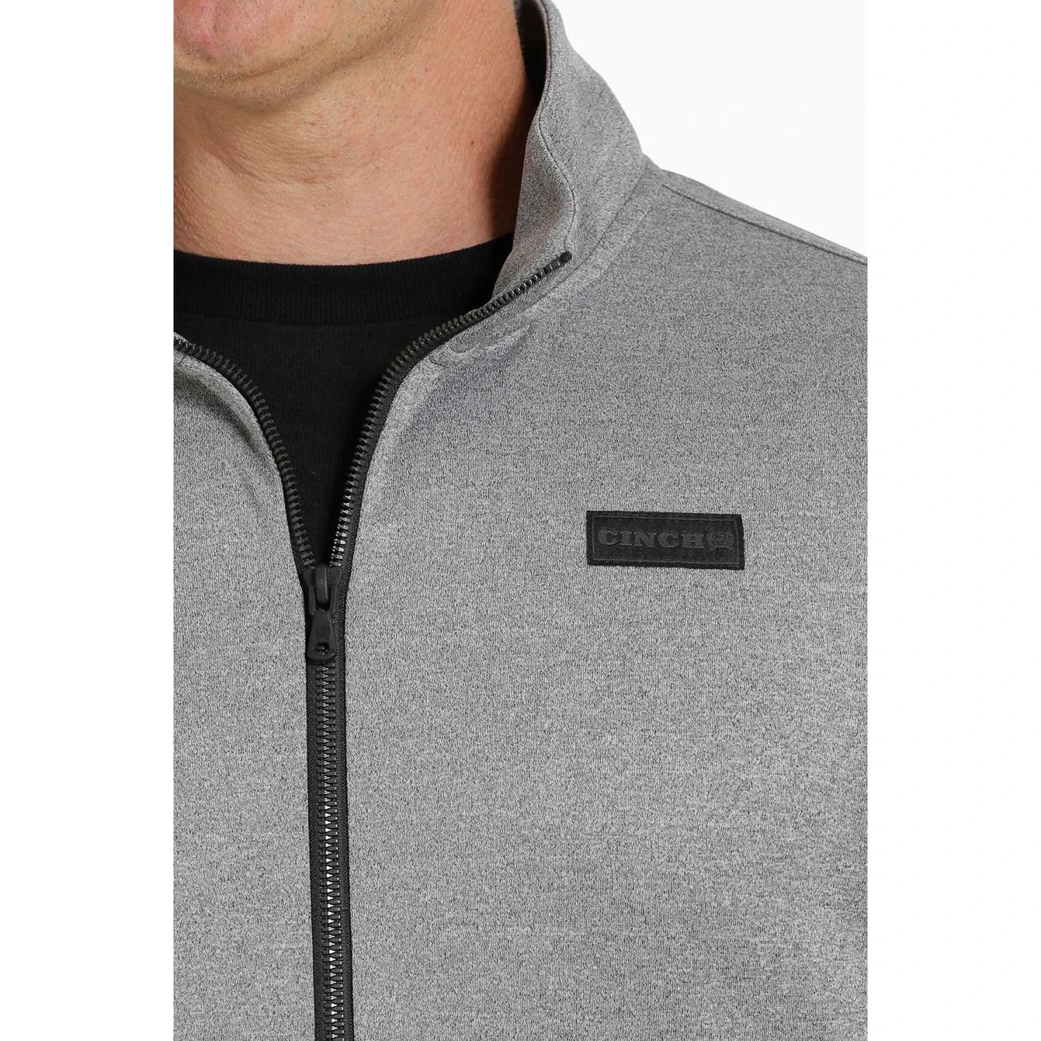 Cinch Men's Half Zip Heather Grey Pullover Sweatshirt MWJ1559001 - Image 3