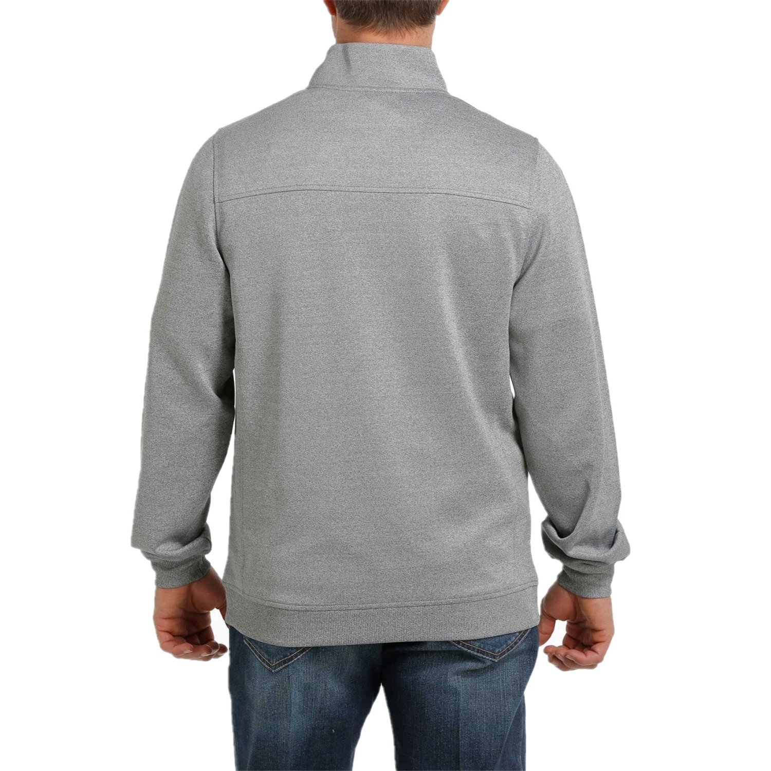 Cinch Men's Half Zip Heather Grey Pullover Sweatshirt MWJ1559001 - Image 2