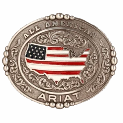 Ariat Men's Oval All American Silver Belt Buckle A37052