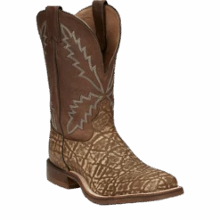 Tony Lama Men's Bowie Taupe Brown Elephant Print Leather Boots XT5103