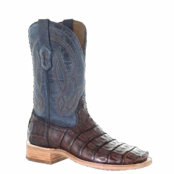 Corral Boots Corral Men's Caiman Embroidered Brown & Blue Western Boots A4057