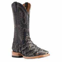 Ariat® Men's Deep Water Exotic Distressed Black Western Boots 10044420