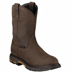 Ariat Men's WorkHog Pull-On H2O Oily Distressed Brown Boots 10001198