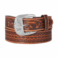 Brighton® Men's Diamond Road Tan Leather Belt C14074