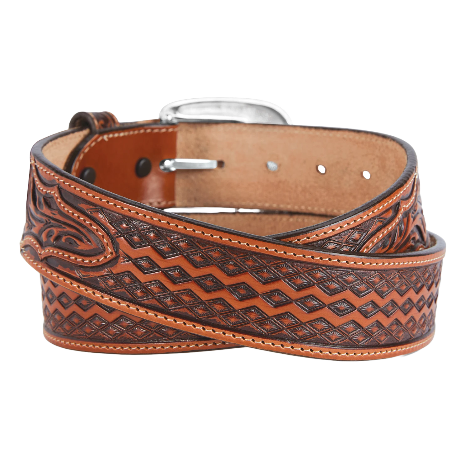 Brighton® Men's Diamond Road Tan Leather Belt C14074 - Image 2