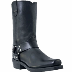 Dingo Men's Black Dean Leather Harness Boots DI19057