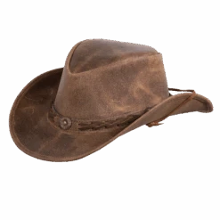 Outback Trading Company Men's Ridge Brown Leather Hat 13011-BRN