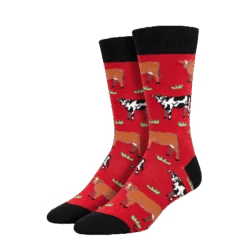 SockSmith® Men's "Mooove Over" Red Socks MNC2717-RED