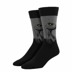 SockSmith Men's Dinosaur Raptor Grey Heather Socks MNC523-HEG