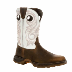Durango® Men's 11" Western Chocolate & White Square Toe Boots DDB0302