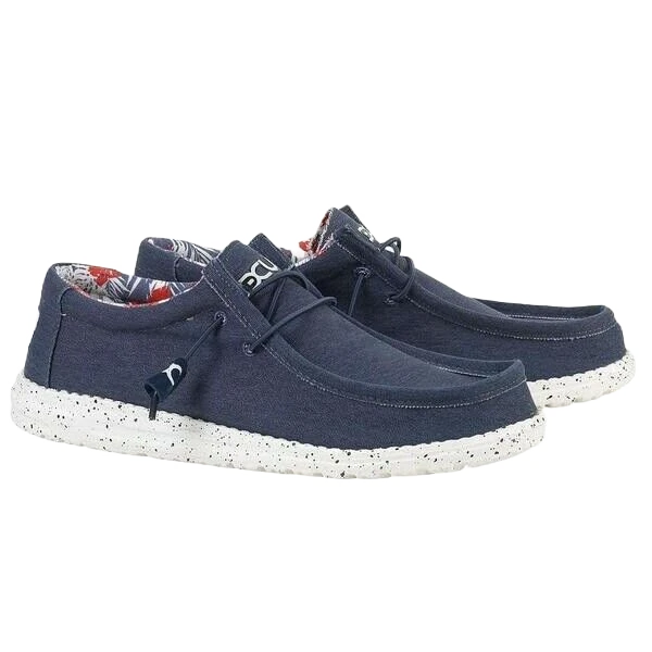 Hey Dude Men's Wally Stretch Blue Shoes 110382600