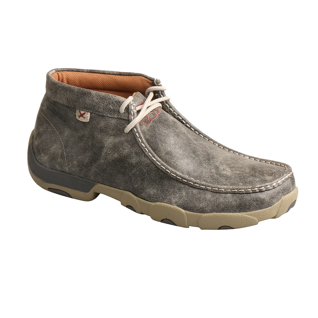 Twisted X Men's Chukka Driving Moc Grey Lace Up Shoes MDM0072