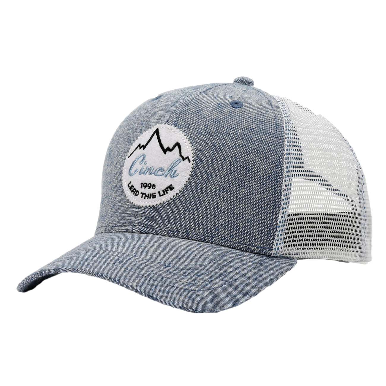 Cinch® Men's Logo Light Washed Blue & White Trucker Cap MCC0511008 - Image 3