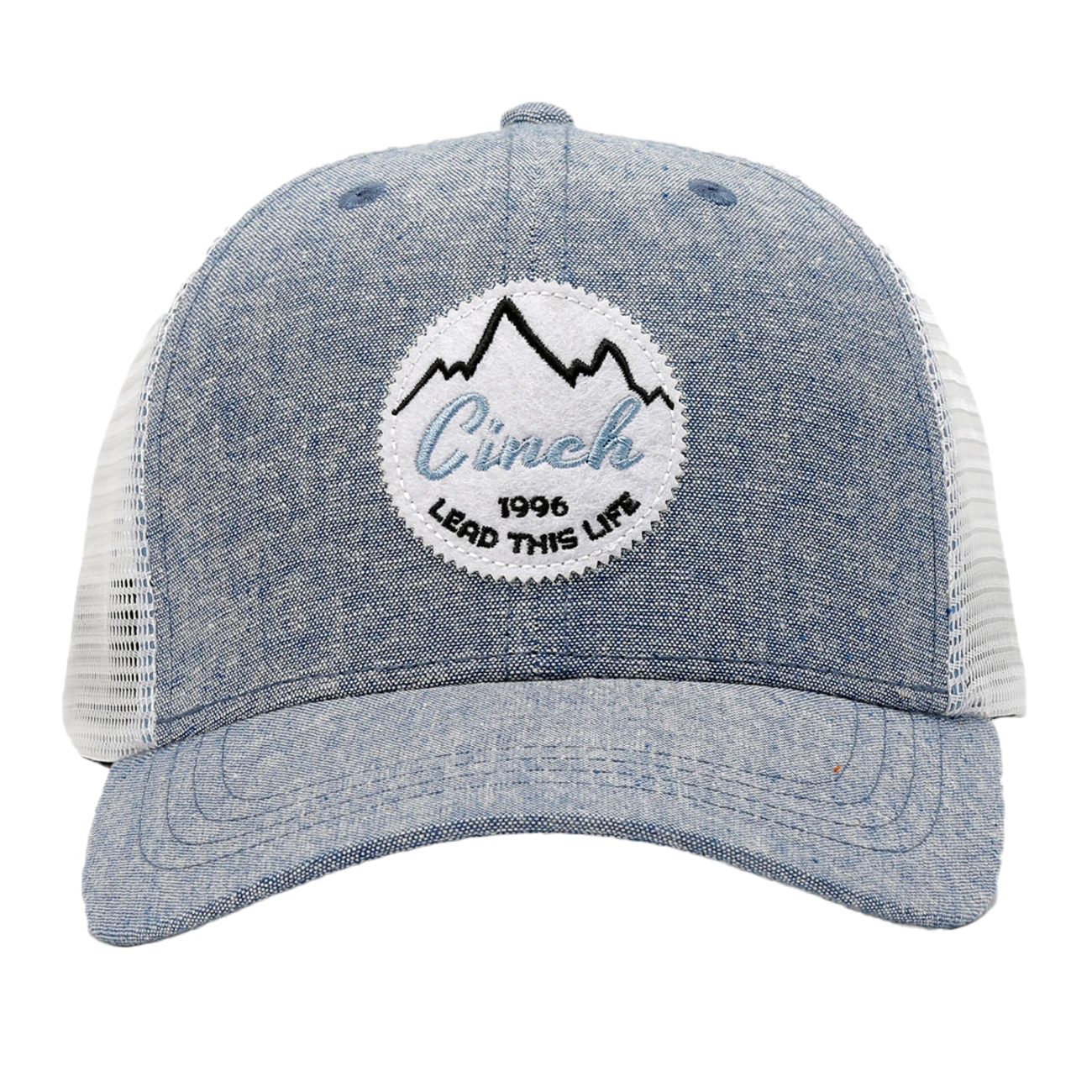 Cinch® Men's Logo Light Washed Blue & White Trucker Cap MCC0511008