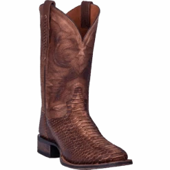 Dan Post Men's Brown Snake Skin Print Square Toe Boots DP4526