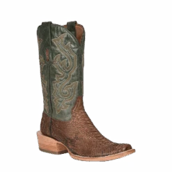 Corral Boots Corral Men's Brown & Green Python Leather Square Toe Boots A4287