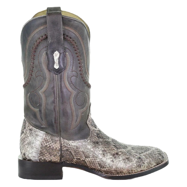 Corral Boots Corral Men's Natural Rattle Snake Square Toe Western Boots A3800 - Image 2