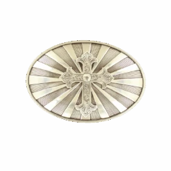 Nocona Men'sSilver Cross With Crystal Belt Buckle 37705