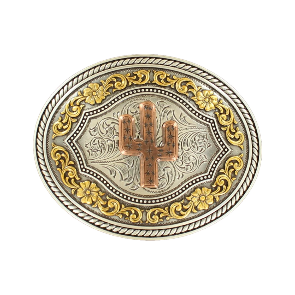 Nocona Mens Floral CactusBelt Buckle 37701