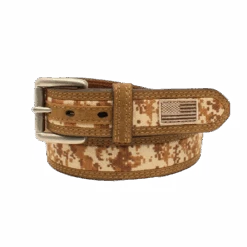 Ariat Men's Digital Camo USA Flag Medium Brown Belt A1035044