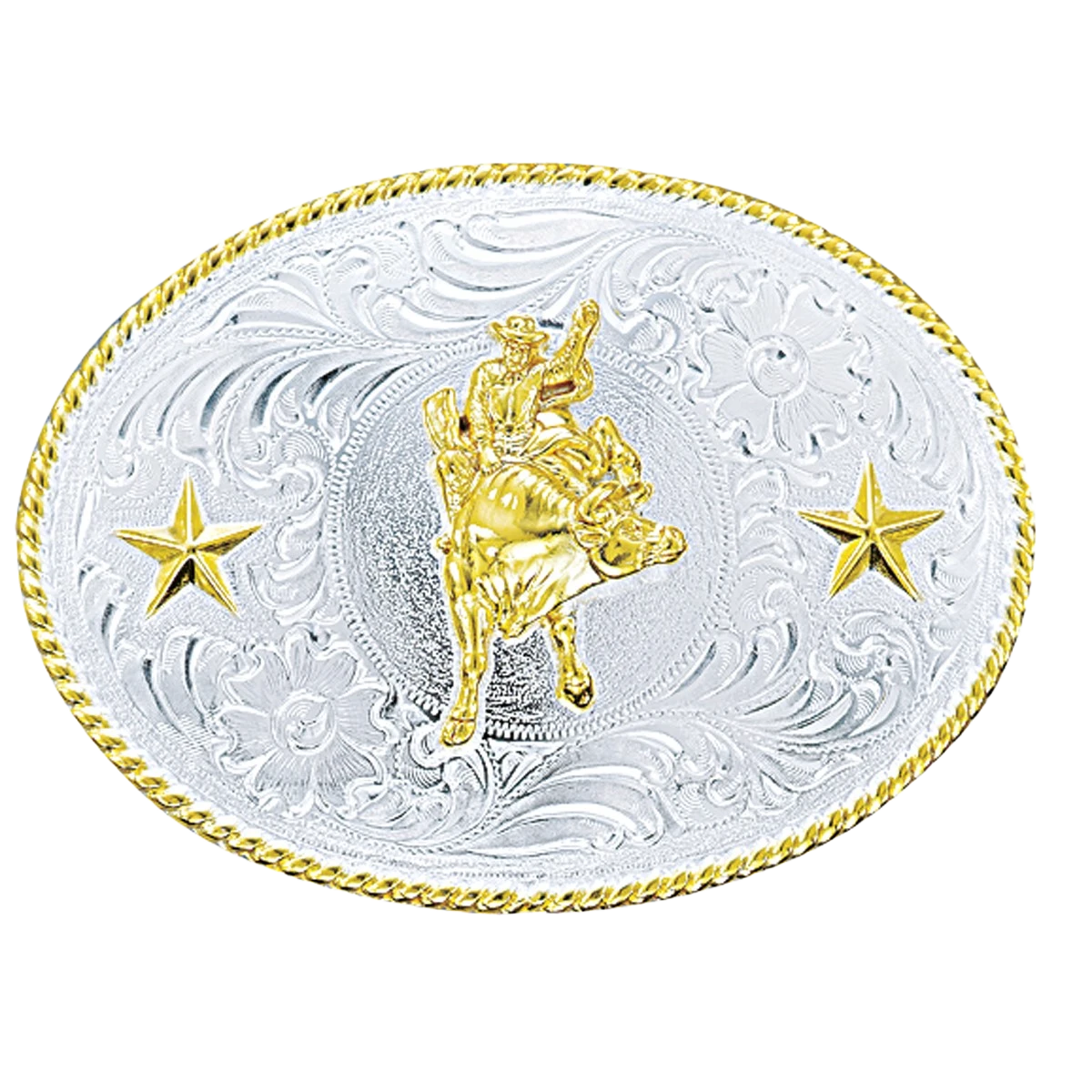 Nocona Men'sShinny Star Bull Belt Buckle 3757041