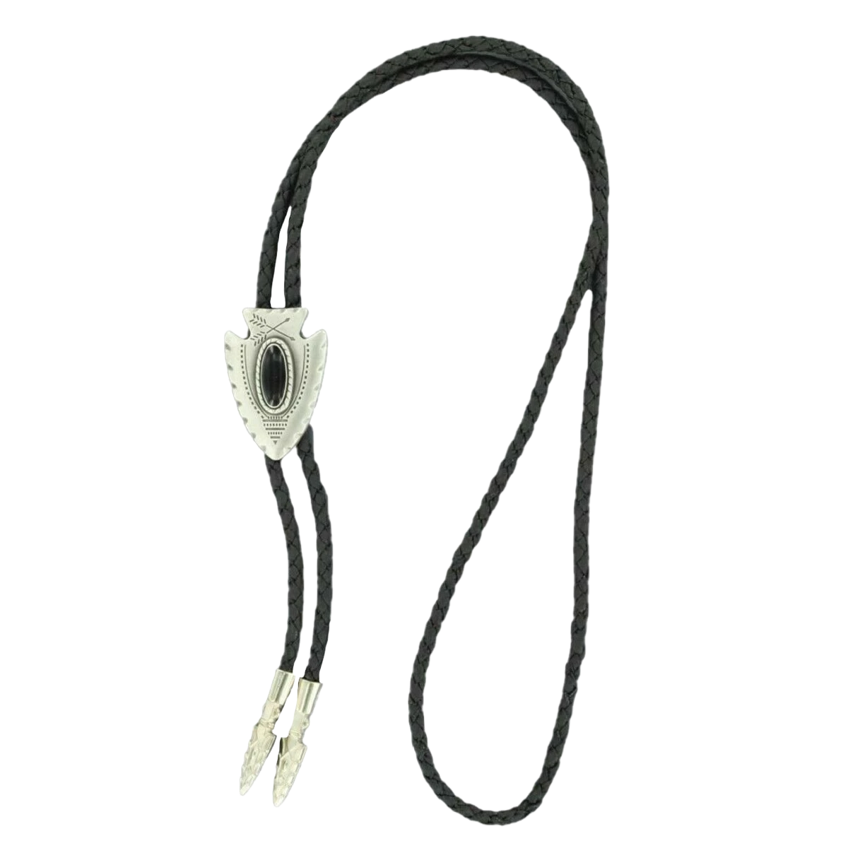 Double S Black Arrowhead & Stone Slide Bolo Tie 22120