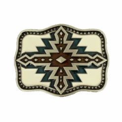 Nocona Navy & Brown Western Aztec Belt Buckle 37997