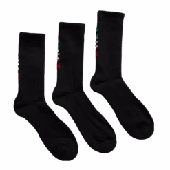 Ariat Premium 3 PK Mexico Black Crew Socks AR2239-003