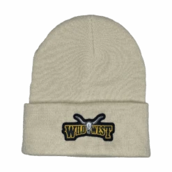 Wild West Logo Knitted Stone White Beanie S10556-3