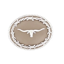 Nocona Men'sRope Edge Barbed Wire Longhorn Belt Buckle 3702613