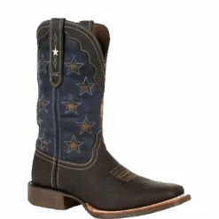 Durango Mens Dark Chestnut & Vintage Flag Square Toe Boots DDB0303