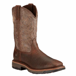 Ariat® Men's Workhog Square Toe Coco Print Brown Boots 10017415