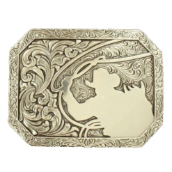 Nocona Men's Roping Cowboy Silver Belt Buckle 37713